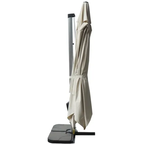 Ombrellone per Giardino 4x4 Palo Decentrato Alluminio Beige Antivento
