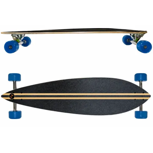 Longboard 96x24 Acero 8 Strati Skateboard Pintail Cuscinetti ABEC 7