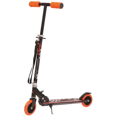 Monopattino Bambini 2 Ruote Pieghevole Nero Arancio Altezza Regolabile