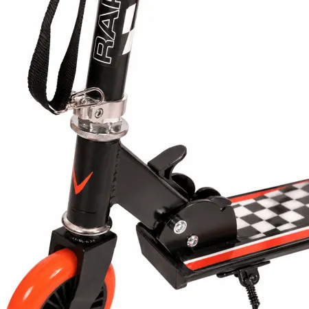 Monopattino Bambini 2 Ruote Pieghevole Nero Arancio Altezza Regolabile