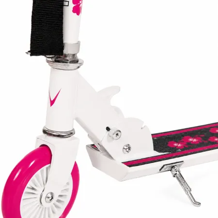 Monopattino Bambini 2 Ruote Pieghevole Bianco Fucsia Altezza Regolabile