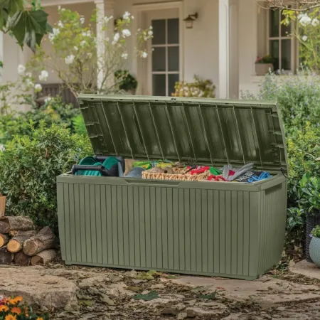Baule Keter in Resina Effetto Legno Verde 123x53,5x57 250kg