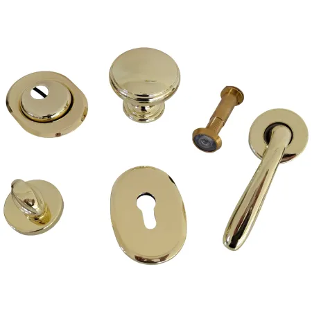 Kit Accessori Porta Blindata Ottone Lucido con Defender 55