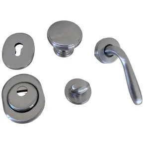 Kit Accessori Porta Blindata Cromo Satinato con Defender 55