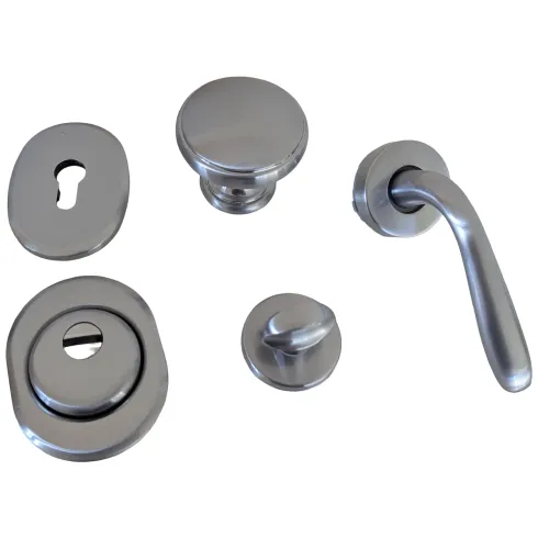 Kit Accessori Porta Blindata Cromo Satinato con Defender 55