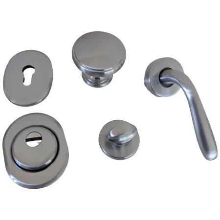 Kit Accessori Porta Blindata Cromo Satinato con Defender 55