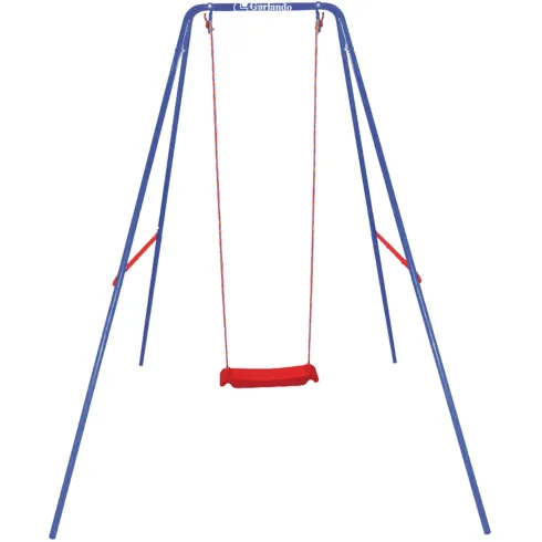Altalena da Giardino per Bambini Singola in Acciaio Blu Rosso EN-71