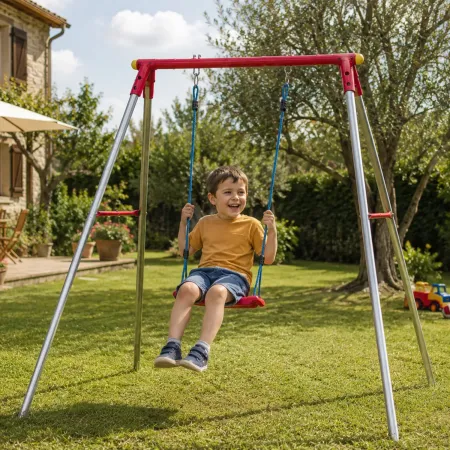 Altalena da Giardino Bambini Singola Acciaio Zincato Seduta Tavoletta