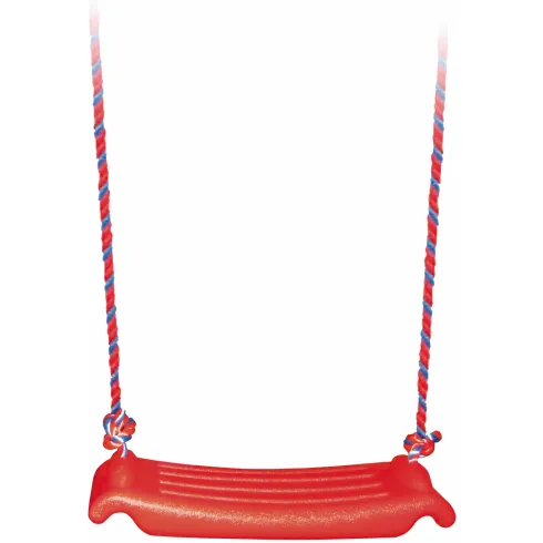 Seggiolino a Tavoletta per Altalena in Plastica Rosso Corde Regolabili