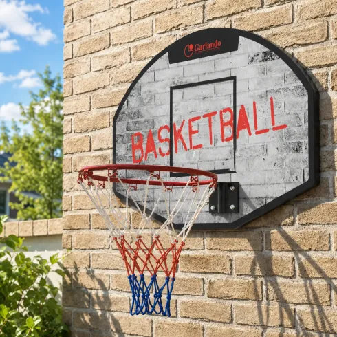 Tabellone Basket da Parete Canestro 30x30 cm Rete Impermeabile Esterno