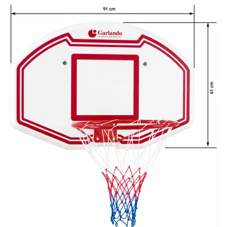 Tabellone Basket da Parete Canestro 45x45 cm Rete Impermeabile Esterno