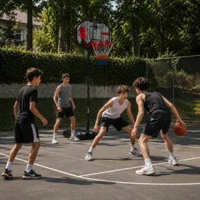 Colonna Basket con Canestro Altezza Regolabile 190-260 Base Zavorra 2