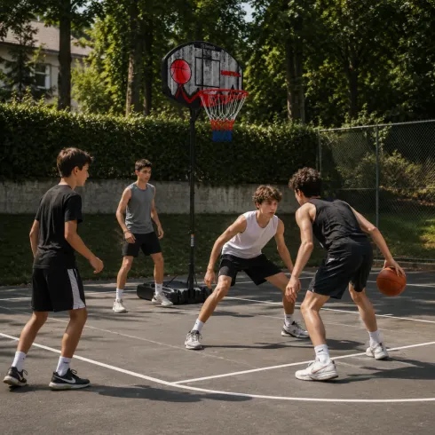 Colonna Basket con Canestro Altezza Regolabile 190-260 Base Zavorra