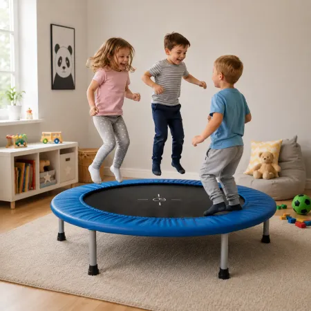 Trampolino Molle da Interno Fitness Bambini Adulti Piedini Antiscivolo