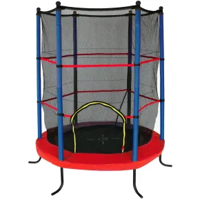 Trampolino Elastico 140 cm per Bambini Rete Sicurezza Interno Esterno