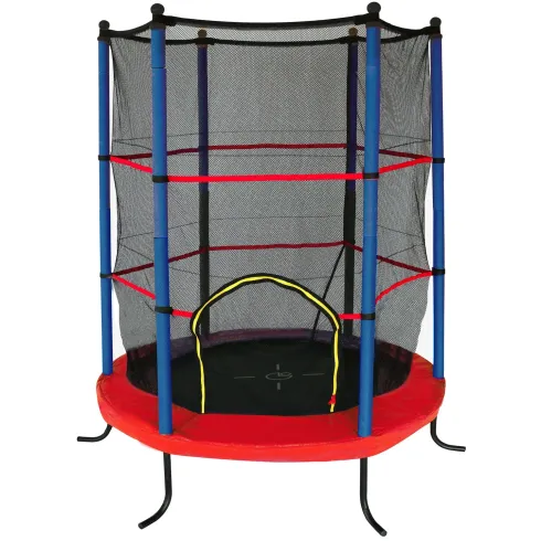 Trampolino Elastico 140 cm per Bambini Rete Sicurezza Interno Esterno