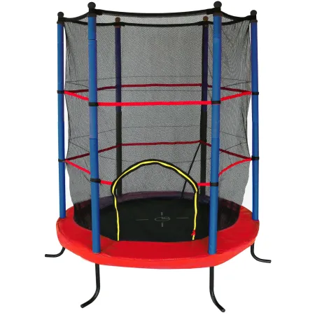 Trampolino Elastico 140 cm per Bambini Rete Sicurezza Interno Esterno