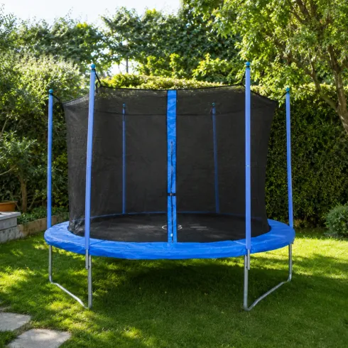 Trampolino Elastico 244 cm per Bambini Rete Sicurezza da Esterno