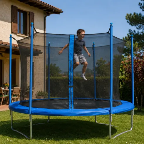 Trampolino Elastico 305 cm per Bambini Rete Sicurezza da Esterno