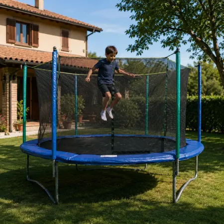 Trampolino Elastico 366 cm per Bambini Adulti Rete Sicurezza Esterno