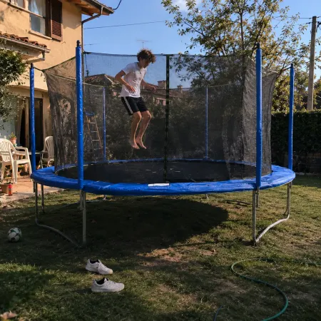 Trampolino Elastico 427 cm per Bambini Adulti Rete Sicurezza Esterno
