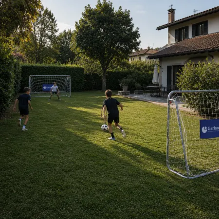 Set 2 Porte da Calcio 215x152 cm da Esterno con Borsa Trasporto