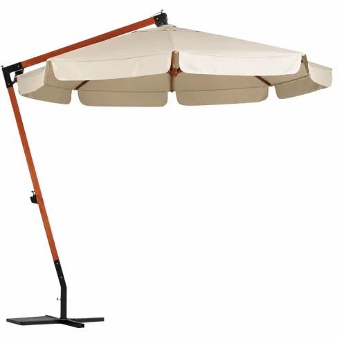 Ombrellone in Legno Palo Decentrato Rotondo 3 Metri Giardino Manovella Esterno | BricoShop24
