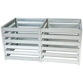 Compostiera Doppia da Giardino 1408L in Acciaio Zincato 182x91x85cm