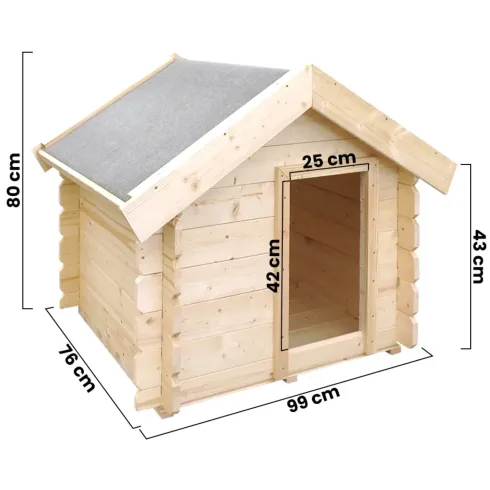 Cuccia per Cani in Legno 19 mm Piccola Taglia 99x76x80 cm Tetto OSB-3
