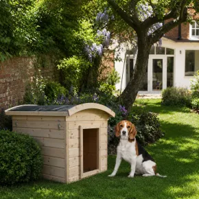 Cuccia per Cani in Legno 17 mm Taglia Media 90x73x85 cm Tetto OSB-3 2