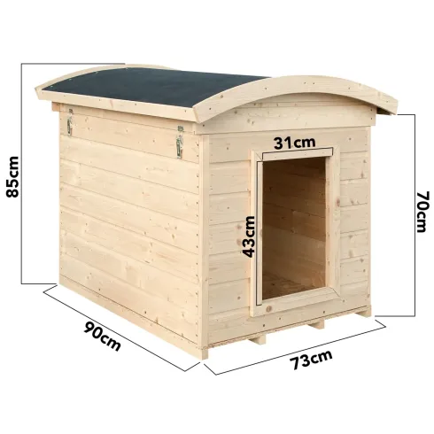 Cuccia per Cani in Legno 17 mm Taglia Media 90x73x85 cm Tetto OSB-3