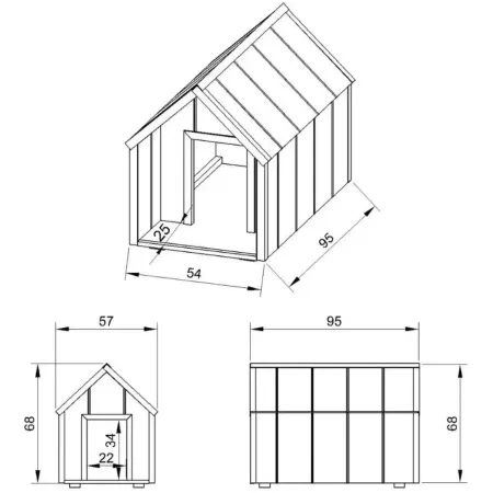 Cuccia per Cani in Legno 10 mm Taglia Media 95x54x68 cm LP SmartSide