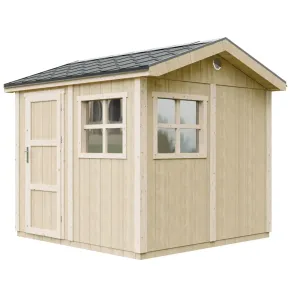 Casetta da Giardino in Legno Grezzo 236x250 cm 6 m2 Box con Pavimento