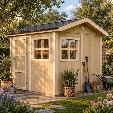 Casetta da Giardino in Legno Grezzo 236x250 cm 6 m2 Box con Pavimento