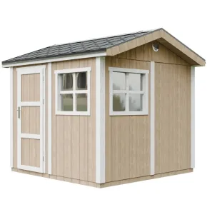 Casetta da Giardino in Legno Marrone 236x250 cm 6 m2 con Pavimento