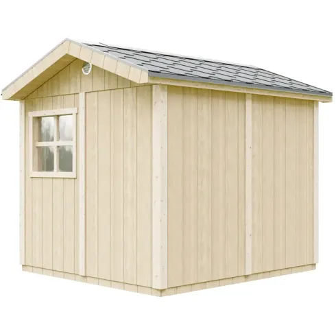 Casetta da Giardino in Legno Marrone 236x250 cm 6 m2 con Pavimento