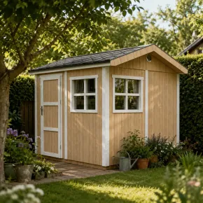 Casetta da Giardino in Legno Miele 236x250 cm 6 m2 con Pavimento 2