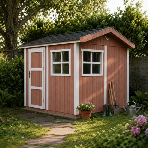 Casetta da Giardino in Legno Rosso Sequoia 236x250 cm 6 m2 Pavimento