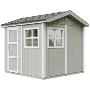 Casetta da Giardino in Legno Grigio Chiaro 236x250 cm 6 m2 Pavimento