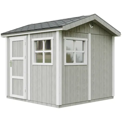 Casetta da Giardino in Legno Grigio Chiaro 236x250 cm 6 m2 Pavimento