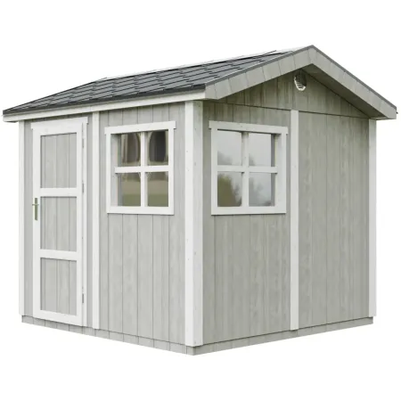 Casetta da Giardino in Legno Grigio Chiaro 236x250 cm 6 m2 Pavimento