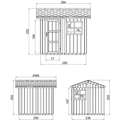Casetta da Giardino in Legno Grigio Chiaro 236x250 cm 6 m2 Pavimento