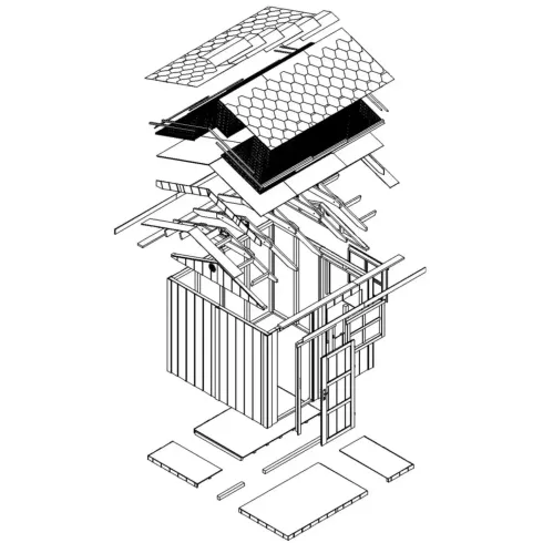 Casetta da Giardino in Legno Grigio Chiaro 236x250 cm 6 m2 Pavimento