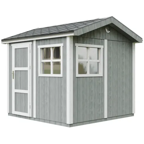 Casetta da Giardino in Legno Grigio Scuro 236x250 cm 6 m2 Pavimento