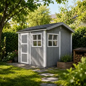 Casetta da Giardino in Legno Grigio Scuro 236x250 cm 6 m2 Pavimento 2