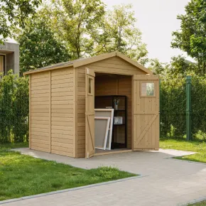 Casetta da Giardino in Legno 2x2m 4 m2 con Doppia Porta Vetrata 2