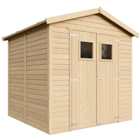 Casetta da Giardino in Legno 2x2m 4 m2 Pavimento Doppia Porta Vetrata