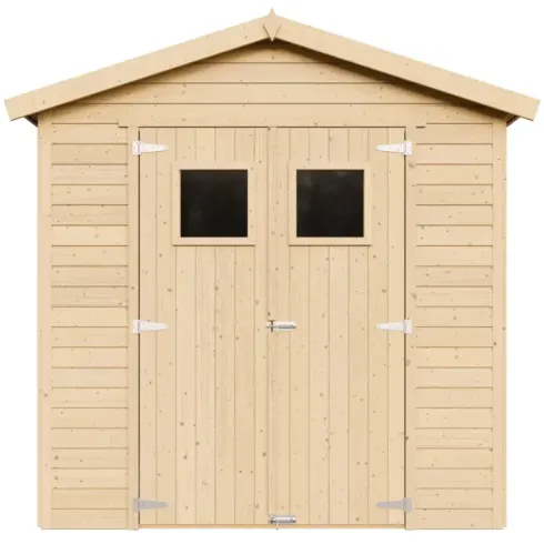 Casetta da Giardino in Legno 2x2m 4 m2 Pavimento Doppia Porta Vetrata