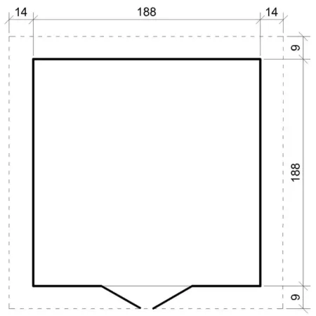 Casetta da Esterno in Legno 2x2 m Doppia Porta Finestrata Deposito