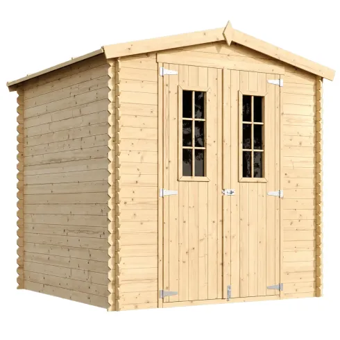 Casetta da Esterno in Legno 2x2 m Porta Finestrata Deposito Pavimento